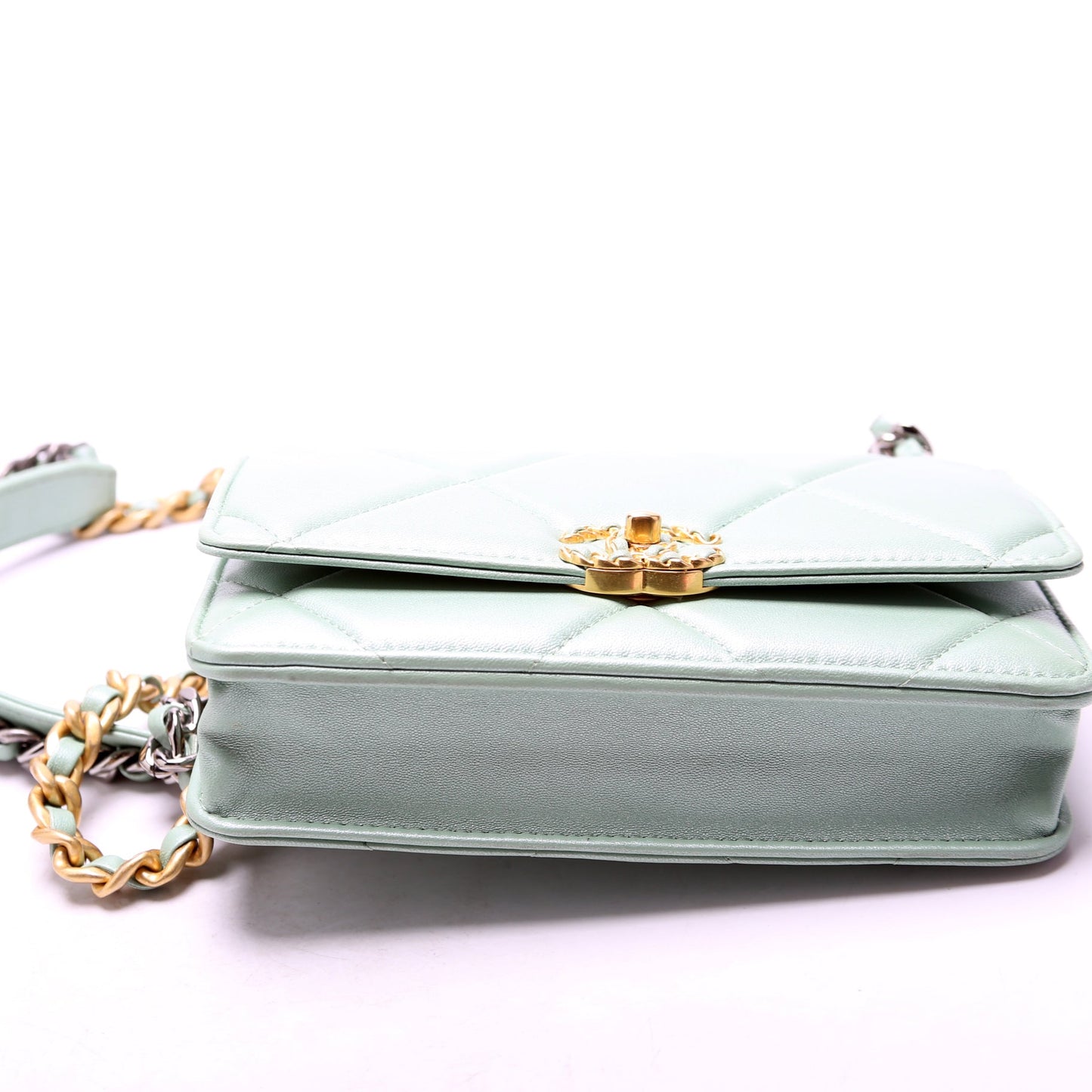Chanel 19 WOC Quilted Lambskin RFID Green Bag