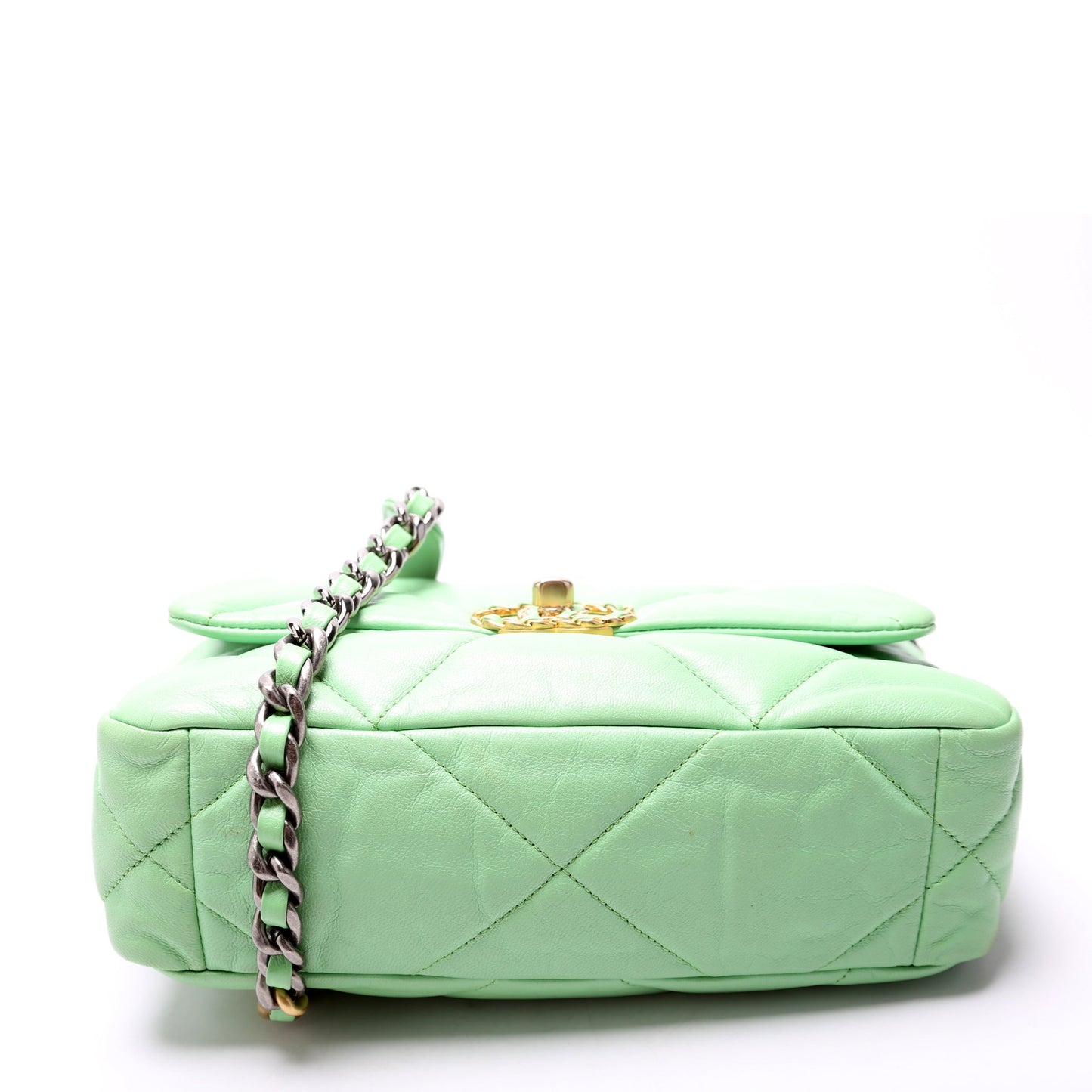 Chanel 19 Medium Flap Quilted Goatskin 30M Green Bag
