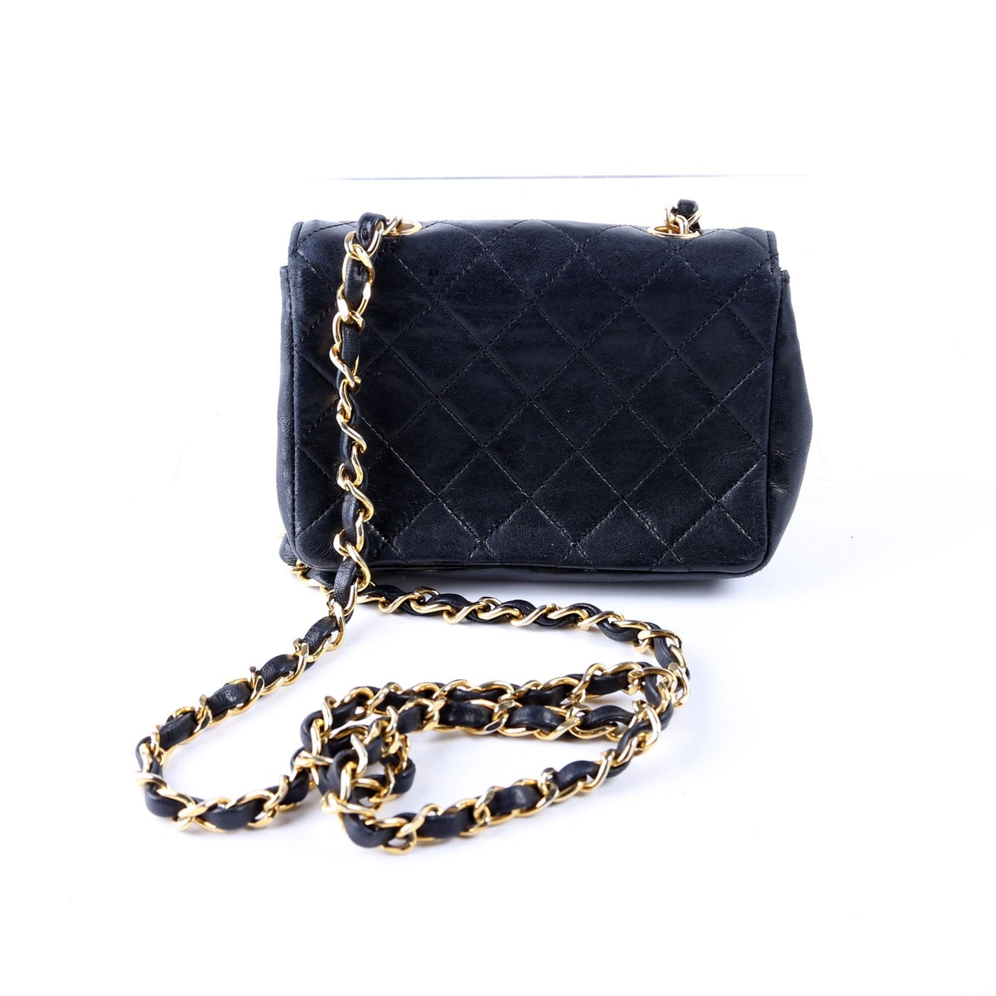 Chanel CC Quilted Lambskin Extra Mini Flap 1M Vintage Black Bag