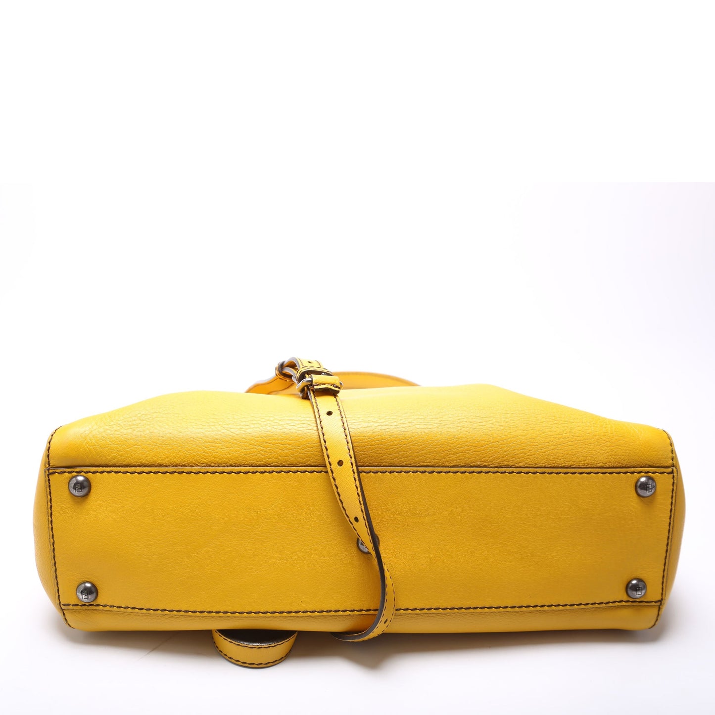 Fendi 8BN210 Peekaboo Large Goatskin Yellow Bag