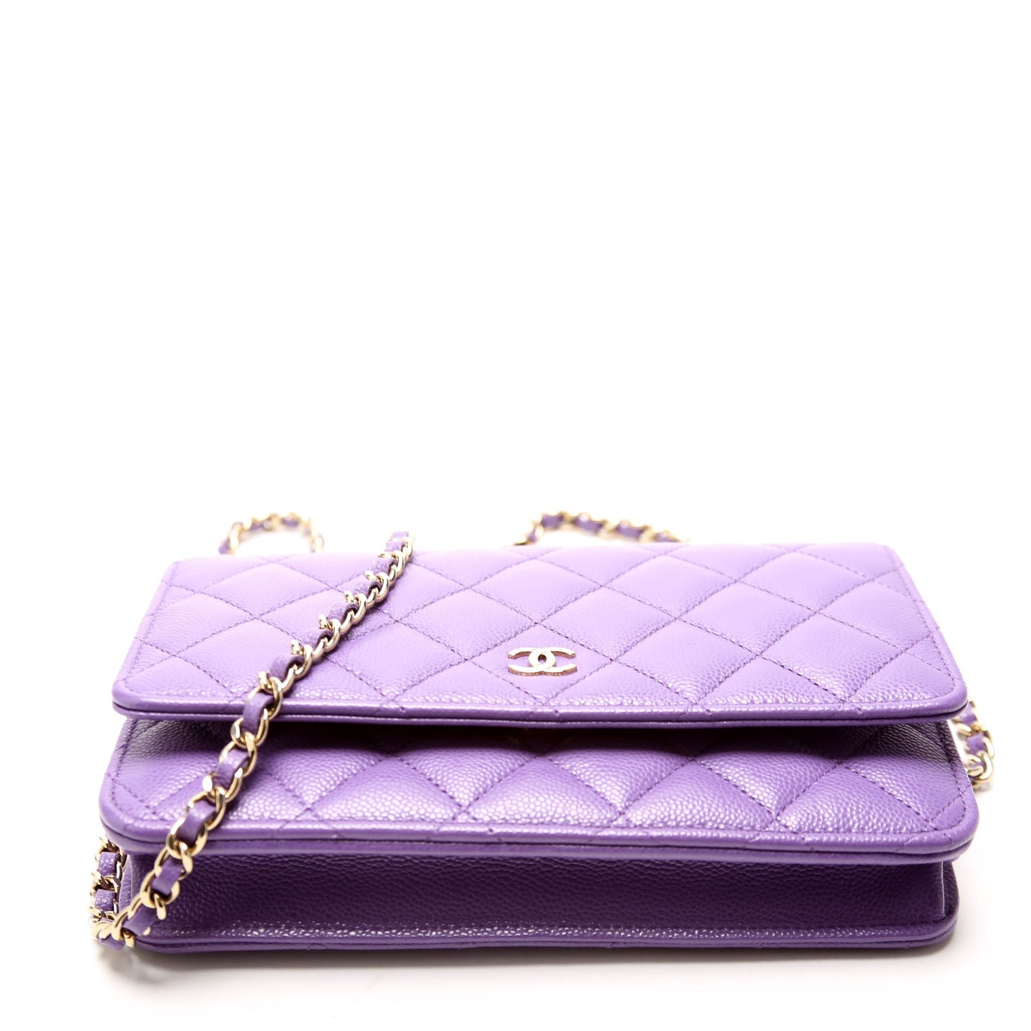Chanel WOC Classic Quilted Caviar RFID Purple Bag