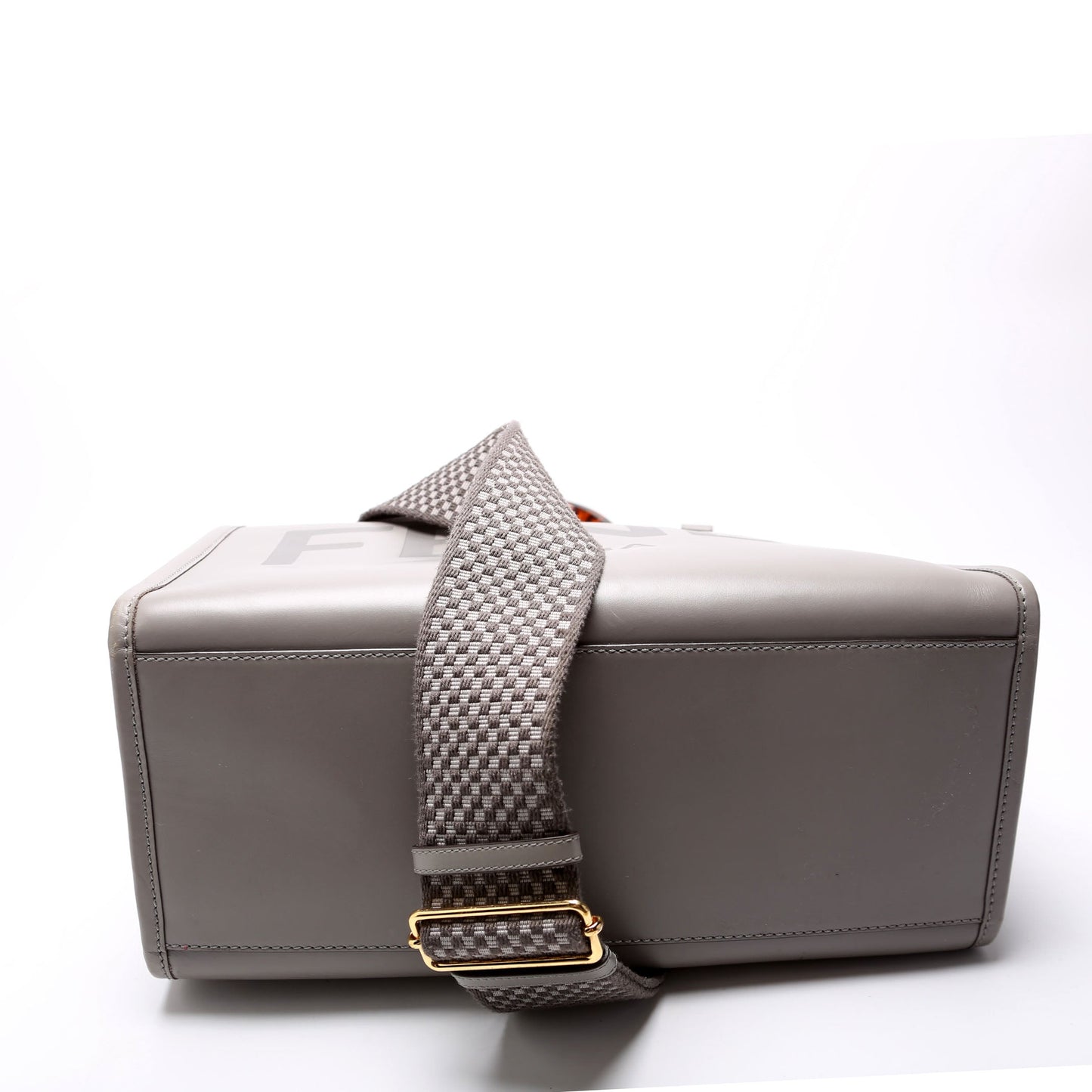 Fendi 8BH386 Sunshine Shopper Medium Leather Gray Bag