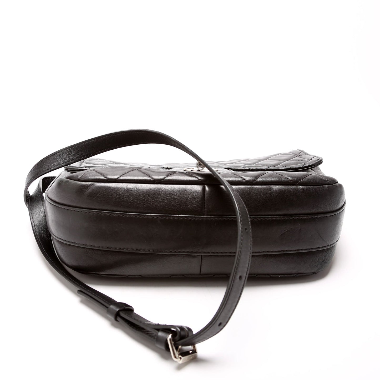 Chanel CC Flap Messenger Quilted Lambskin 24M Black Bag