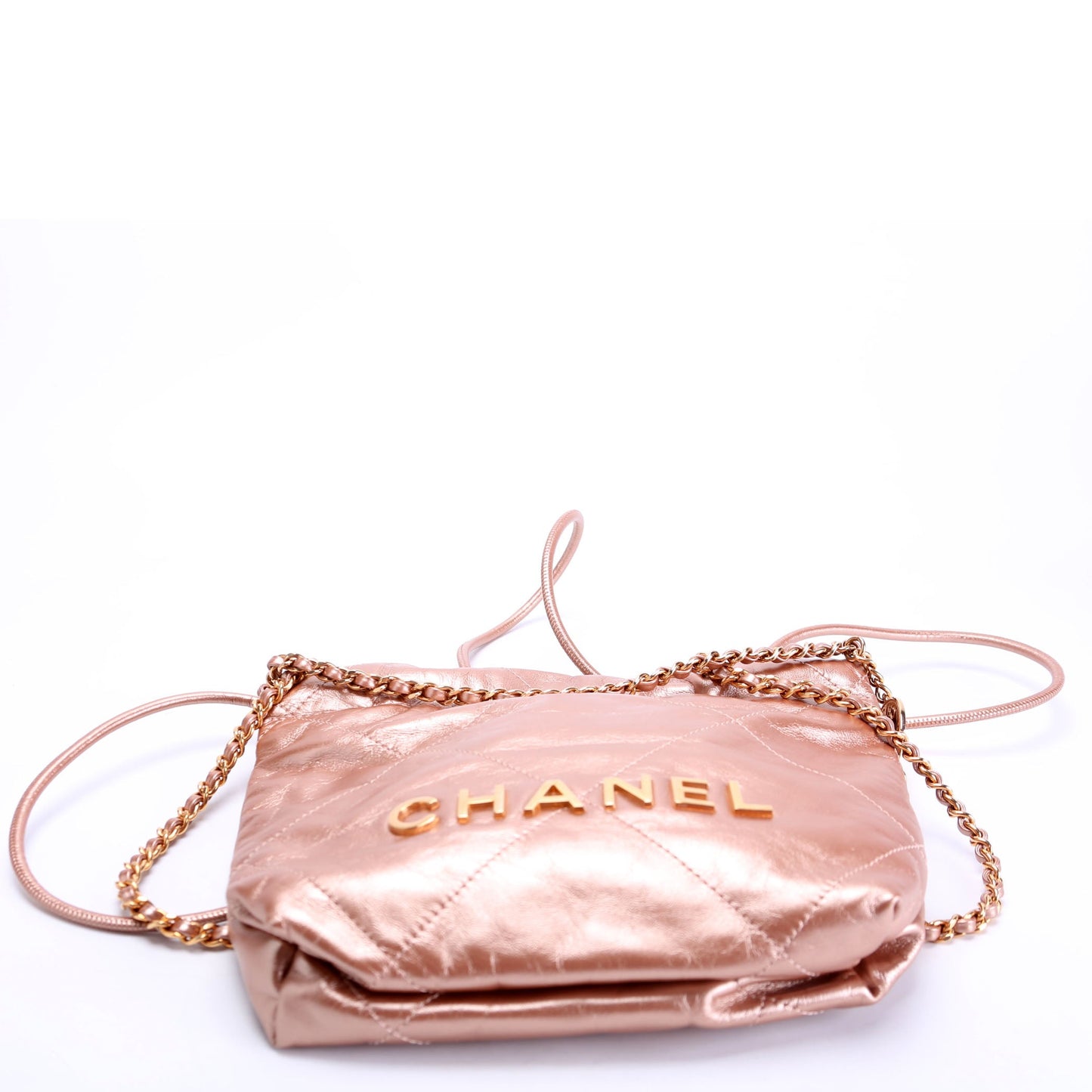 Chanel 22 Mini Metallic Calfskin RFID Pink Bag