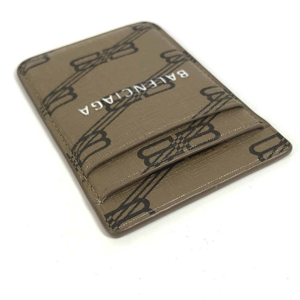 BALENCIAGA Card Case 675835 leather Brown logo magsafe Magsafe unisex(Unisex)