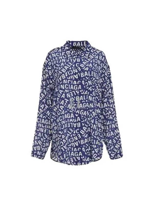 Luxury Balenciaga Trending 2025 All Over Logo Shirt Blue