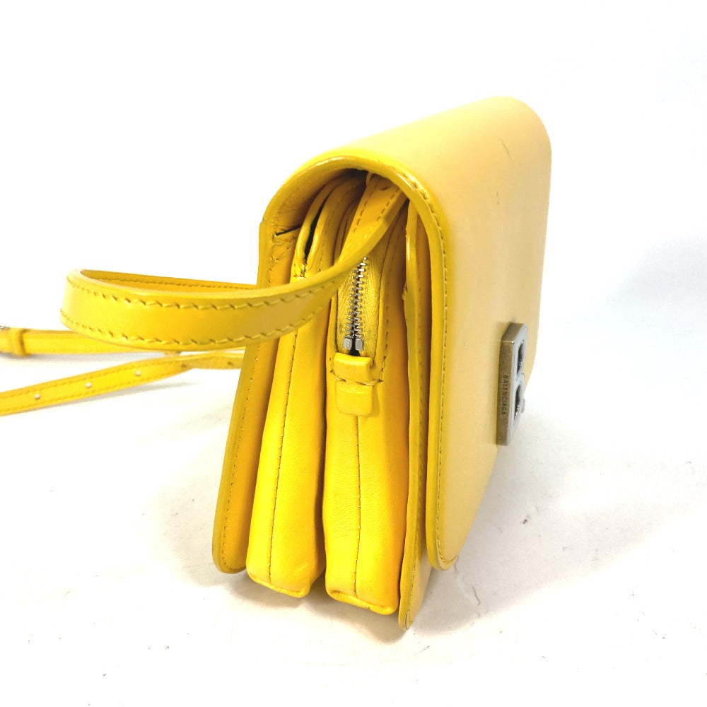 BALENCIAGA Shoulder Bag 592898 leather yellow Bag 2WAY bag clutch bag B logo Women
