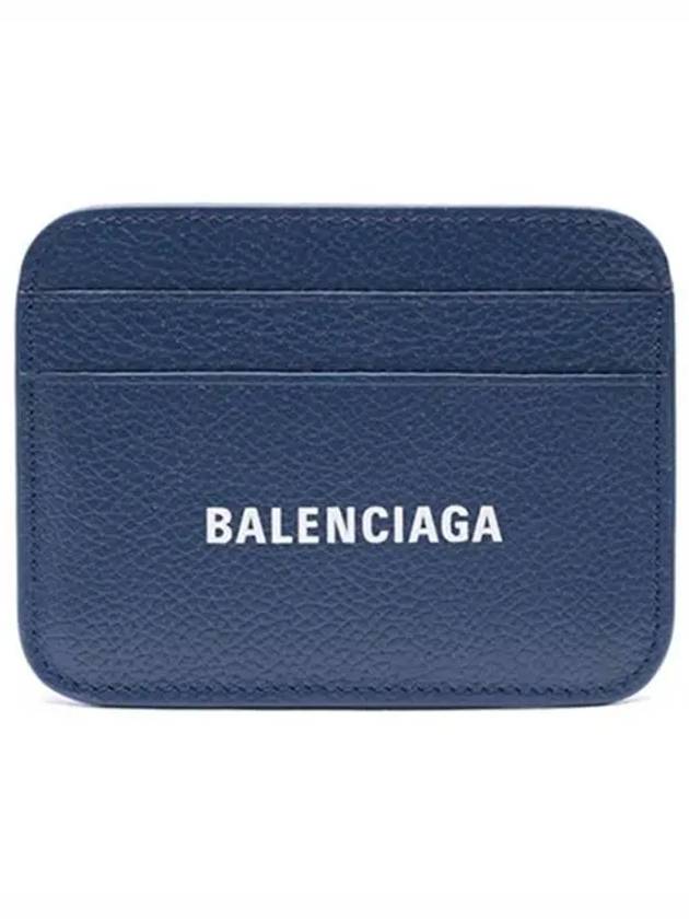 Luxury Balenciaga Trending 2025 Grainy Leather Cash Card Holder Navy