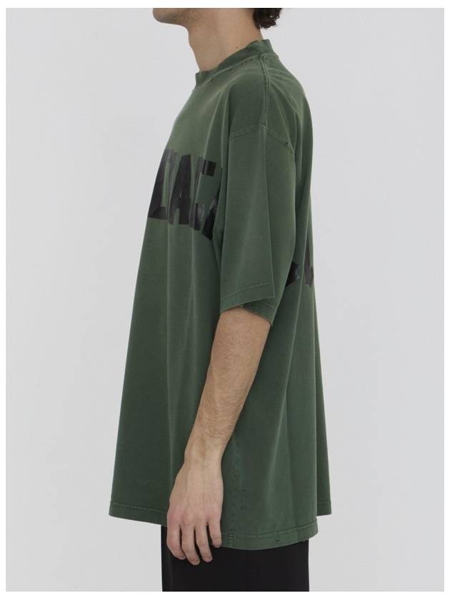 Luxury Balenciaga Trending 2025 Tape Type Short Sleeve T-Shirt Green