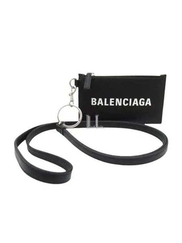 Luxury Balenciaga Trending 2025 Cash Keyring Card Case Black Silver