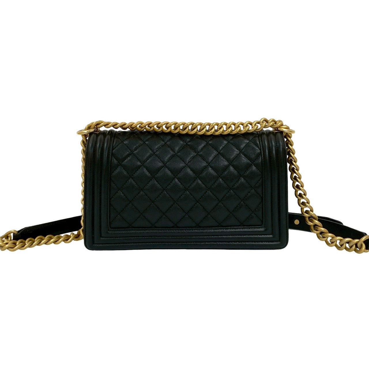CHANEL Shoulder Bag leather black Boy chanel