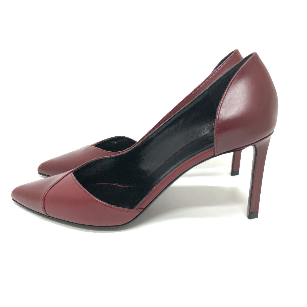 CELINE pumps leather wine-red Cross Leather Women 36