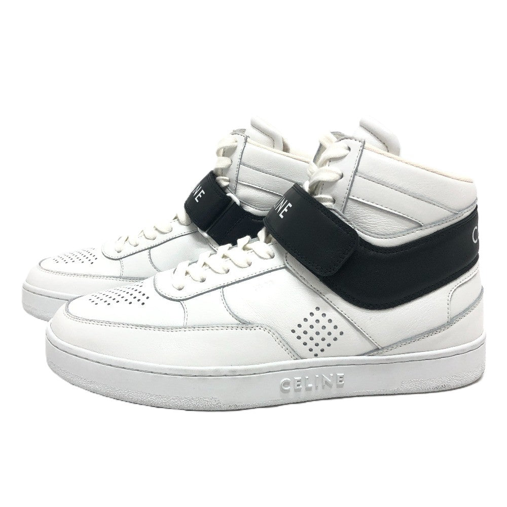 CELINE sneakers leather white velcro strap mens 39