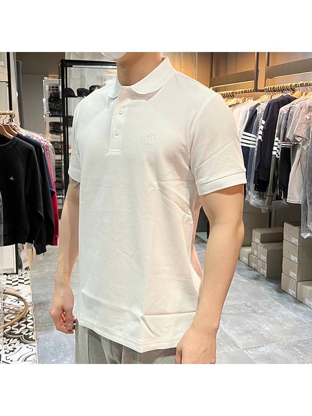 Luxury Burberry Monogram Motif Polo Shirt White