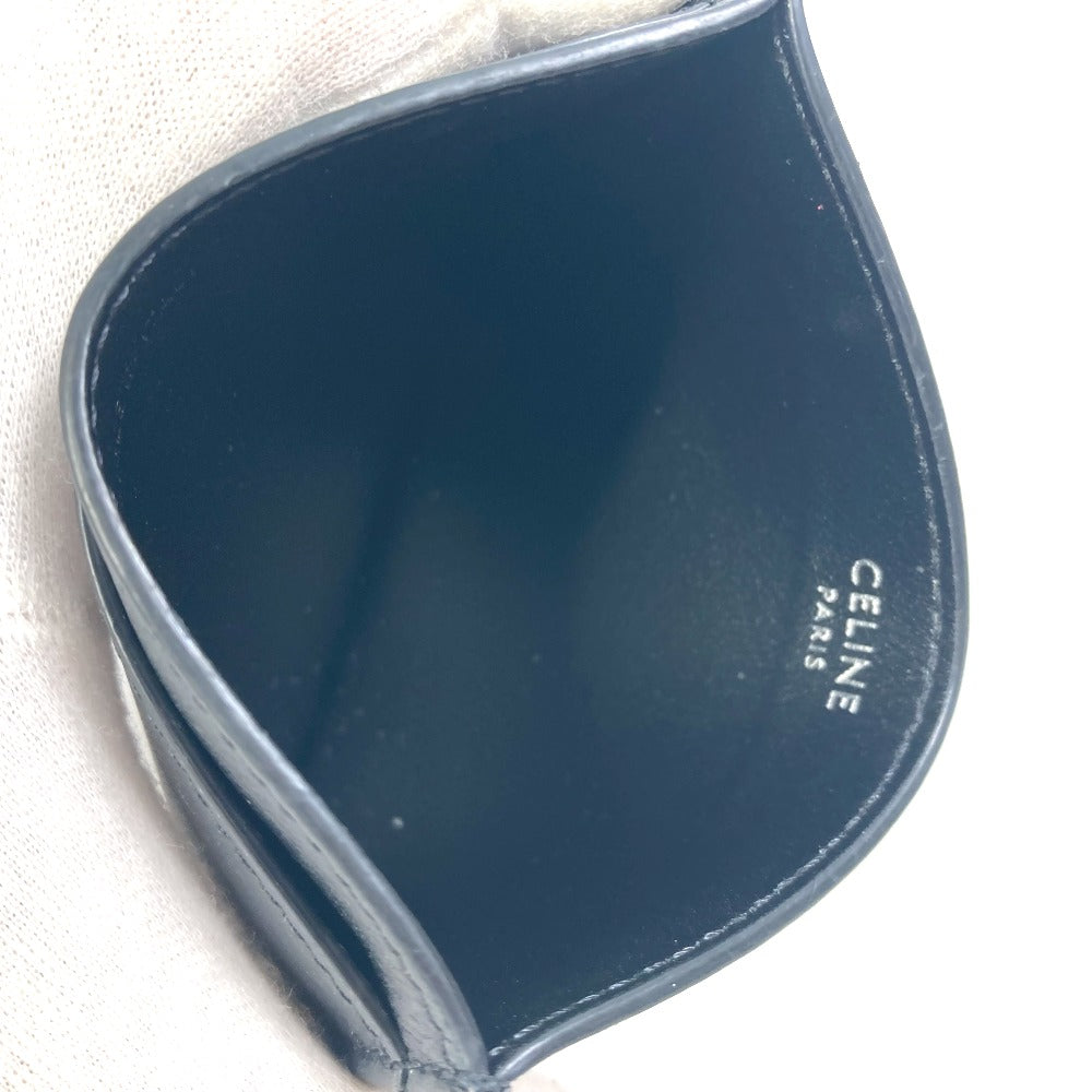 CELINE Card Case leather black Card holder logo mens