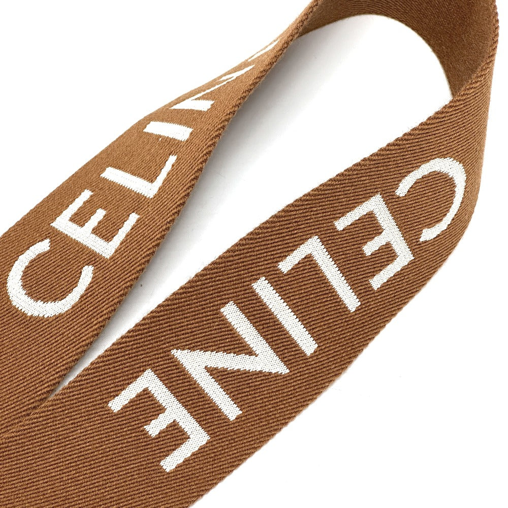 CELINE Shoulder strap Canvas / leather Brown logo Women