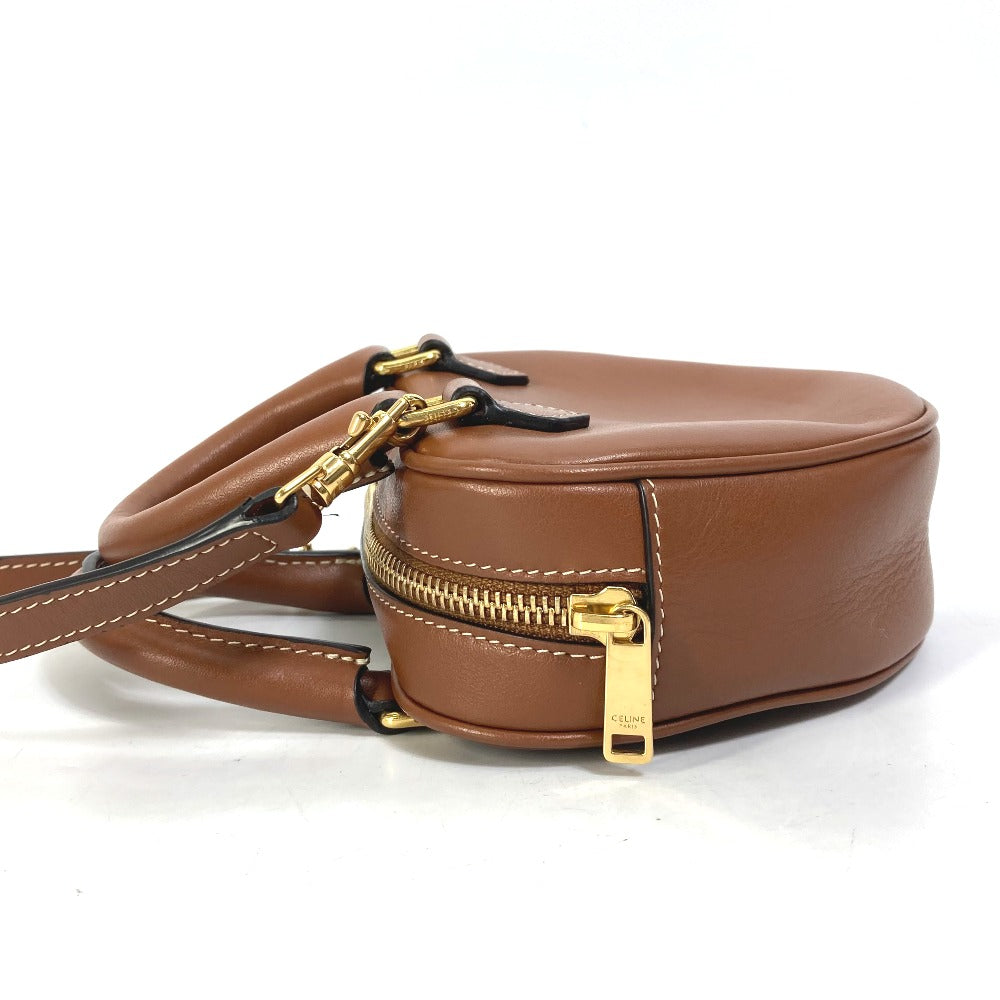 CELINE Shoulder Bag leather Brown Heart medium logo Women