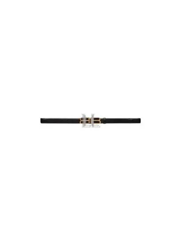 Luxury Balenciaga Trending 2025 BB Signature 30 Buckle Leather Belt Black