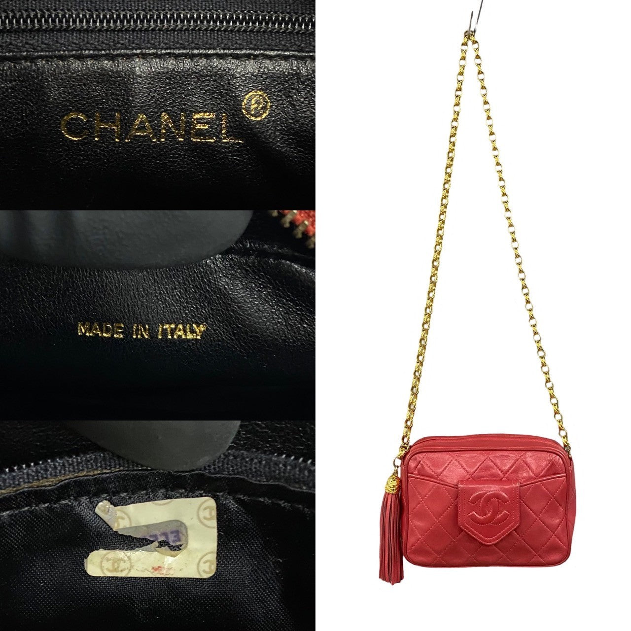 CHANEL Shoulder Bag lambskin pink COCO Mark Tassel Matrasse Women