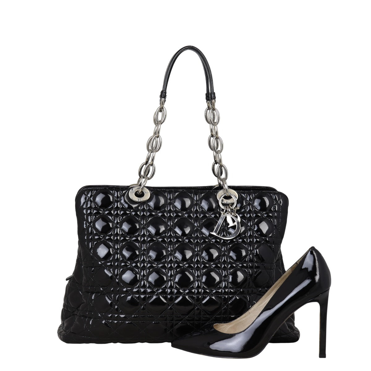 Dior Cannage Shopping Tote Patent
