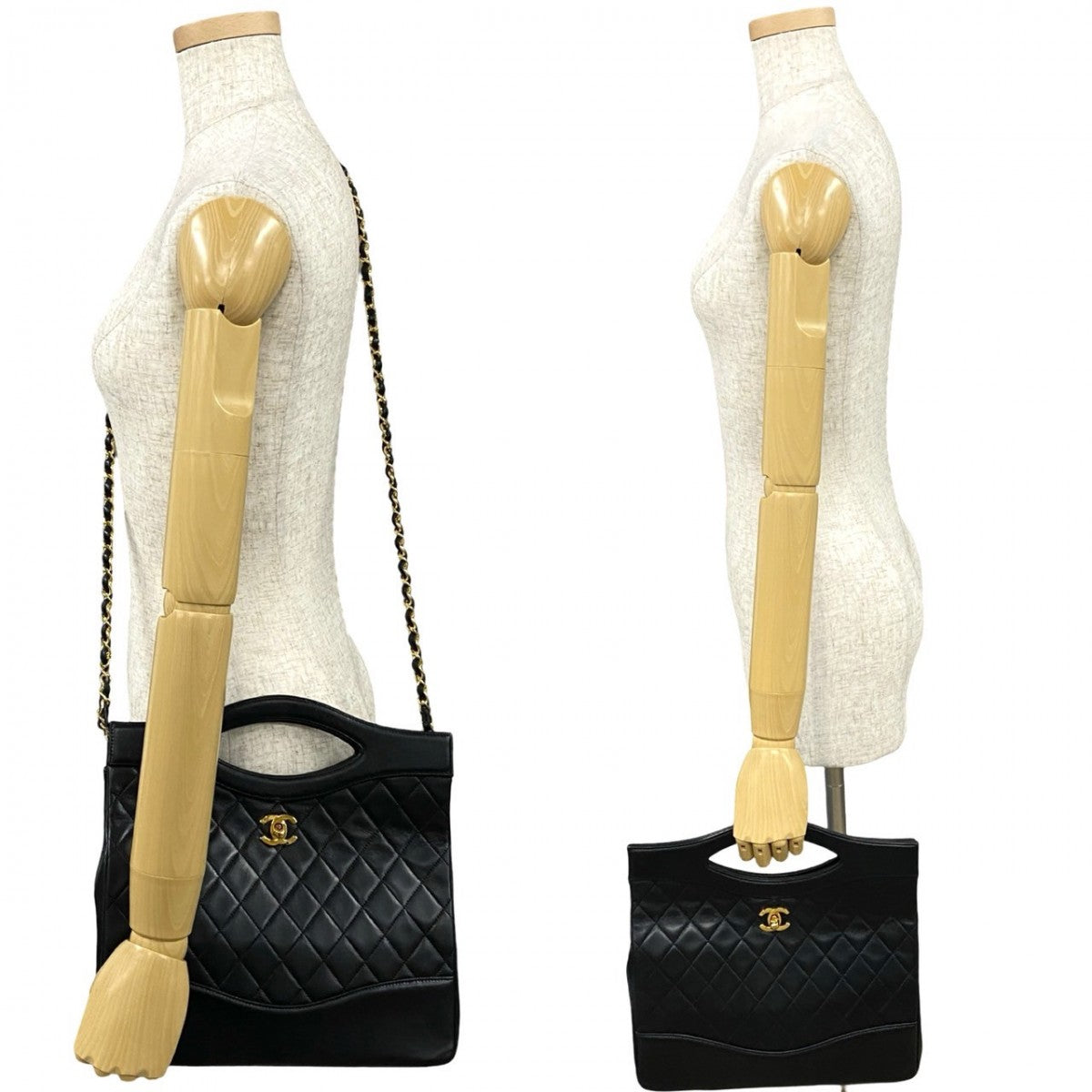 CHANEL Shoulder Bag leather black COCO Mark Women