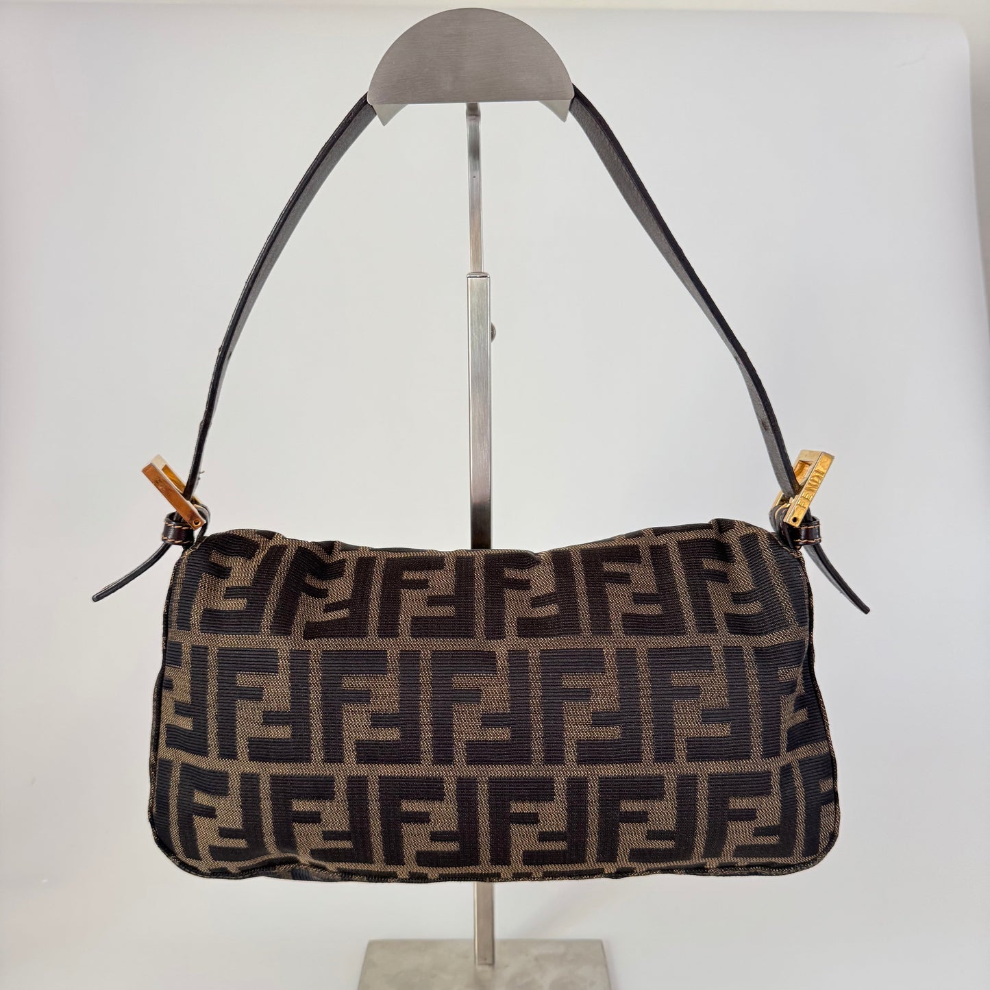 Fendi Baguette Classic Zucca Print Monogram Gold-tone Hardware