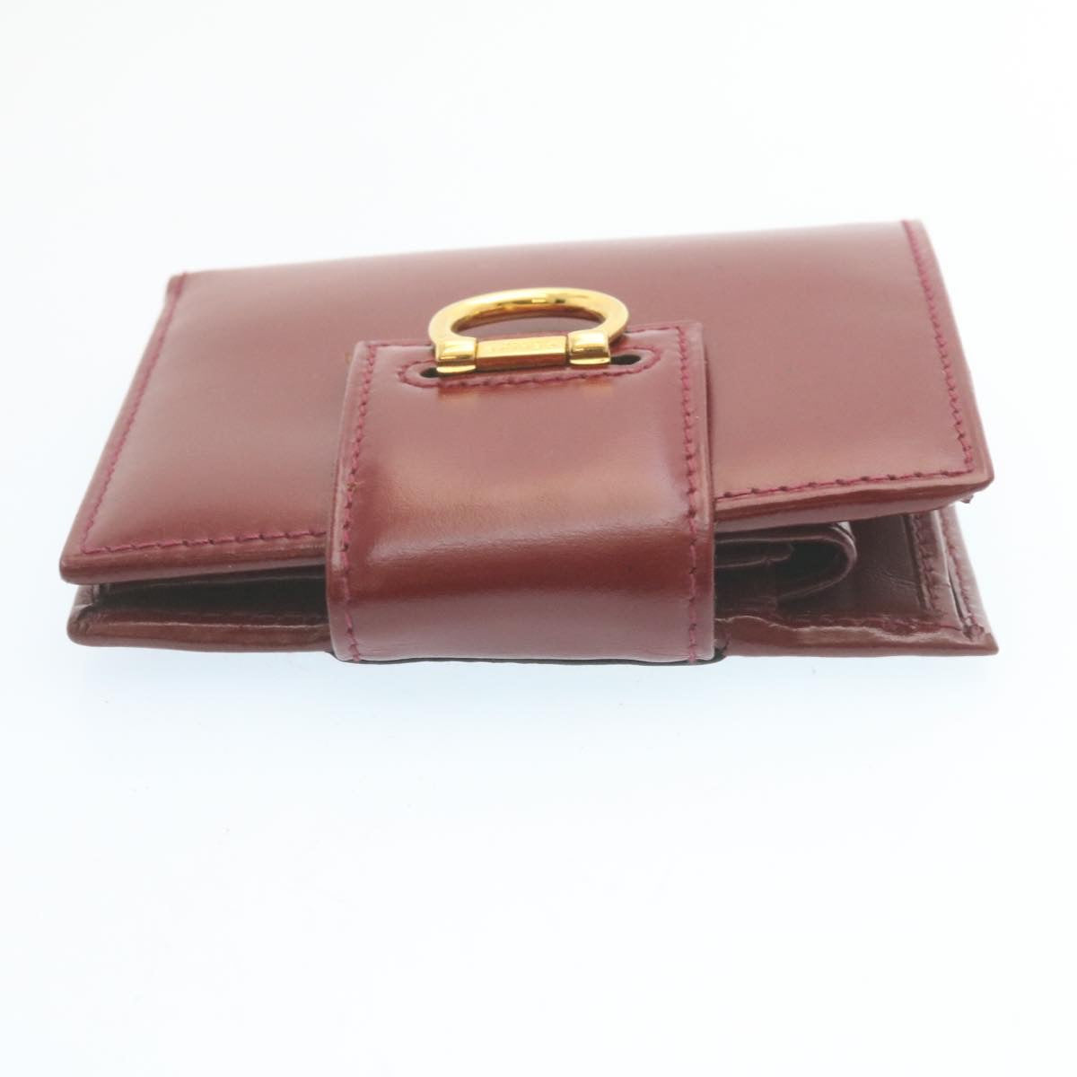 Luxury CELINE Bifold Wallet Leather Red 28019