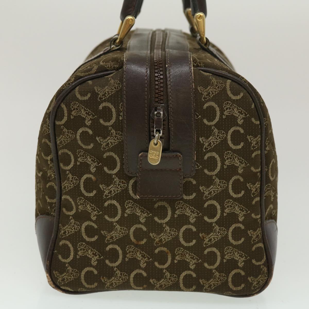 Luxury CELINE C Macadam Canvas Hand Bag Brown 29810
