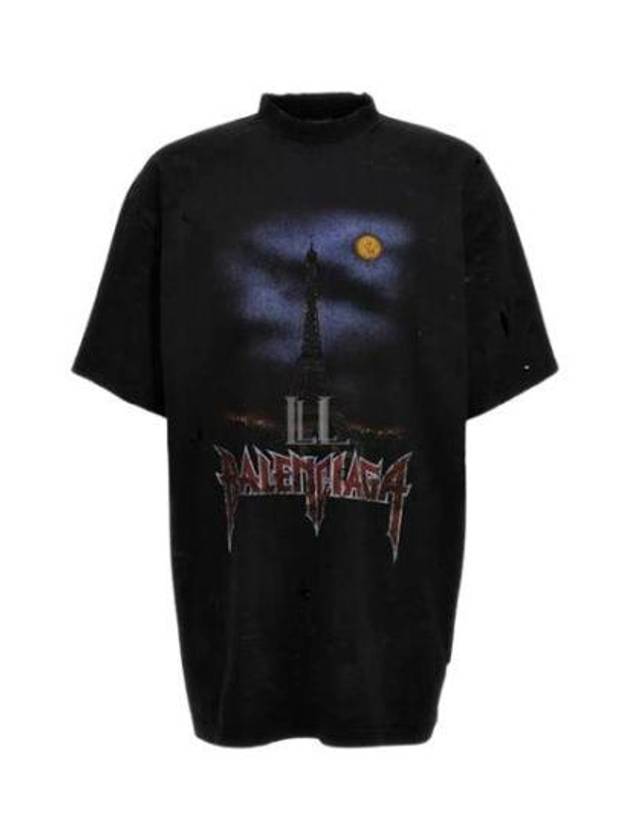 Luxury Balenciaga Trending 2025 Oversized Short Sleeve T-Shirt Washed Black