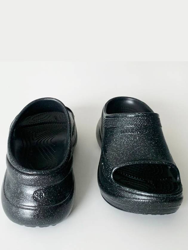 Luxury Balenciaga Trending 2025 Pool Platform Slipper Black