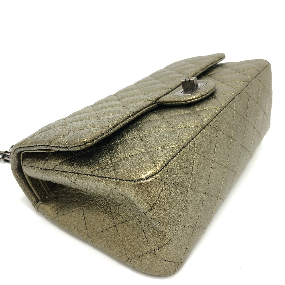 CHANEL Shoulder Bag Calfskin gold 2.55 metal fittings Matelasse quilting