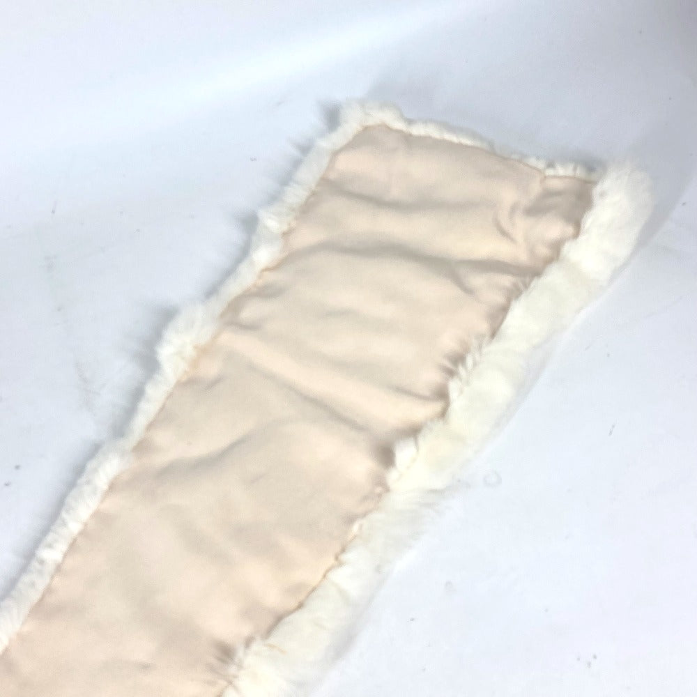 CHANEL Scarf Fur , Lapin white fur Women
