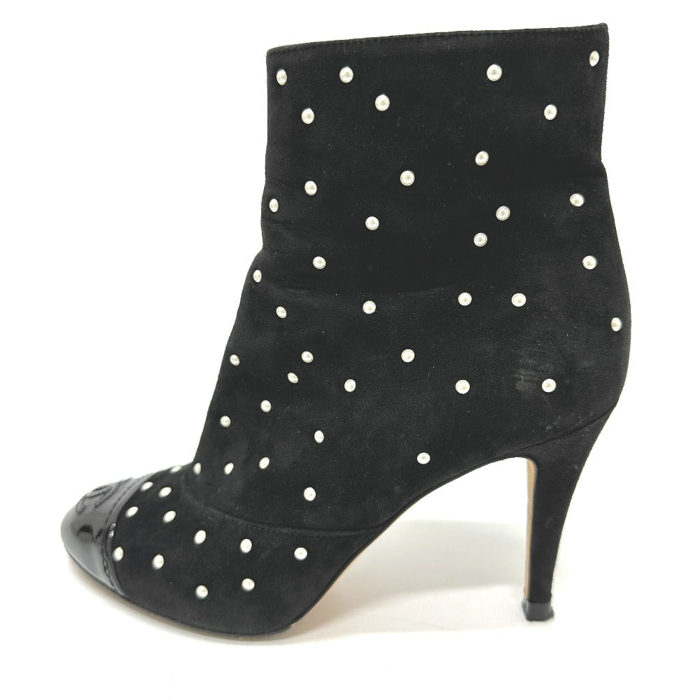 CHANEL boots G G33426 suede black pearl dot Women 36C