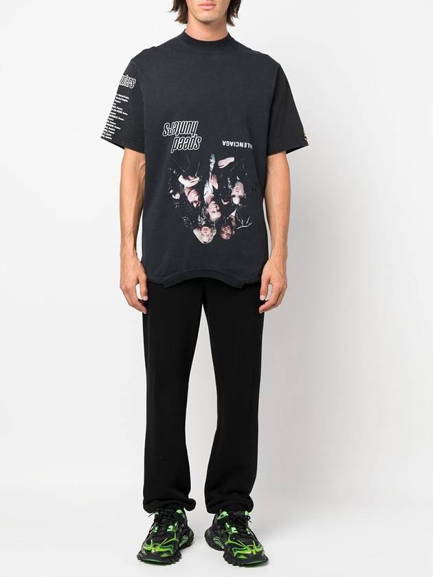 Luxury Balenciaga Trending 2025 Speed Hunter Upside Down Oversized Short Sleeve T-shirt Black