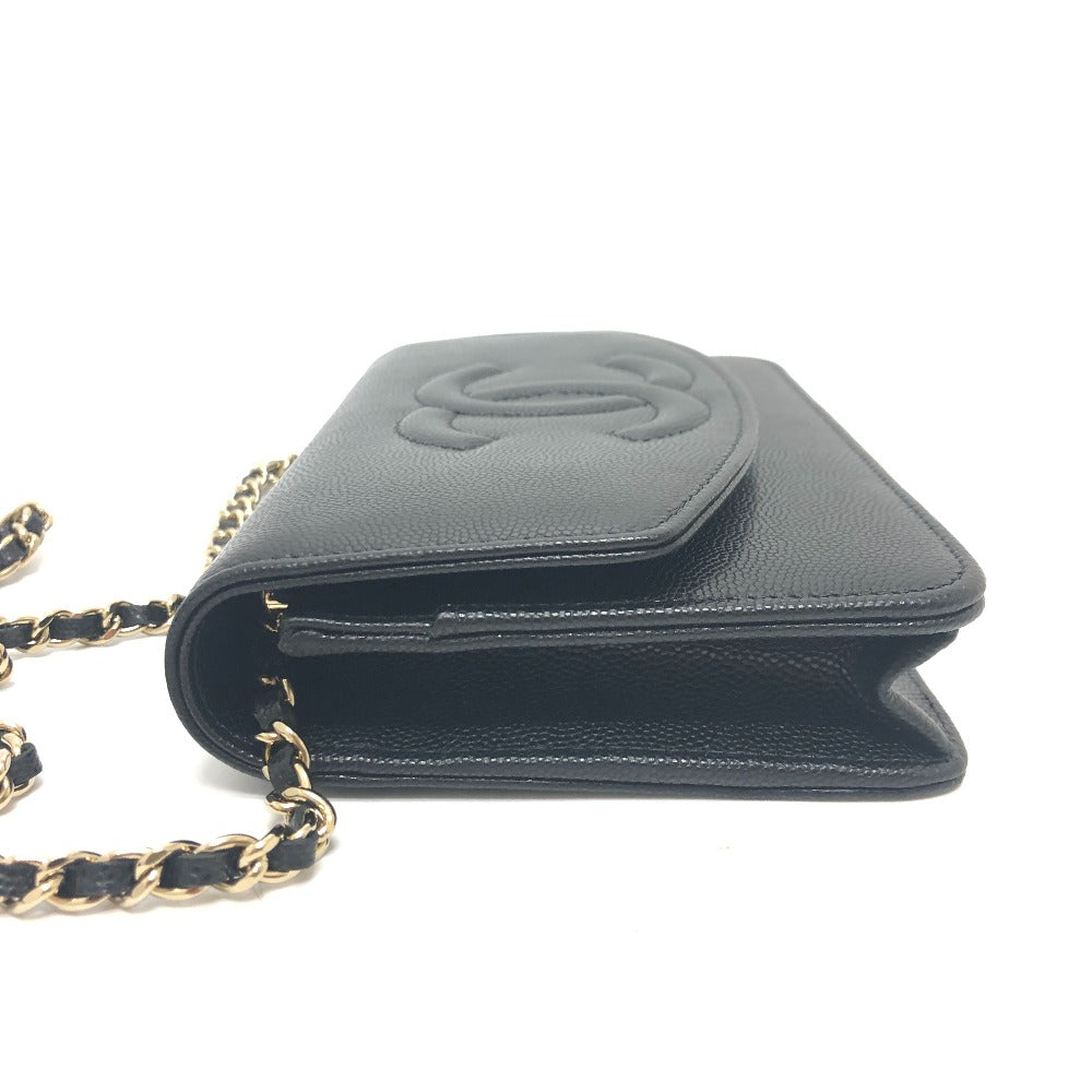 CHANEL Shoulder Bag Caviar skin black Métiers d'Art Collection COCO Mark