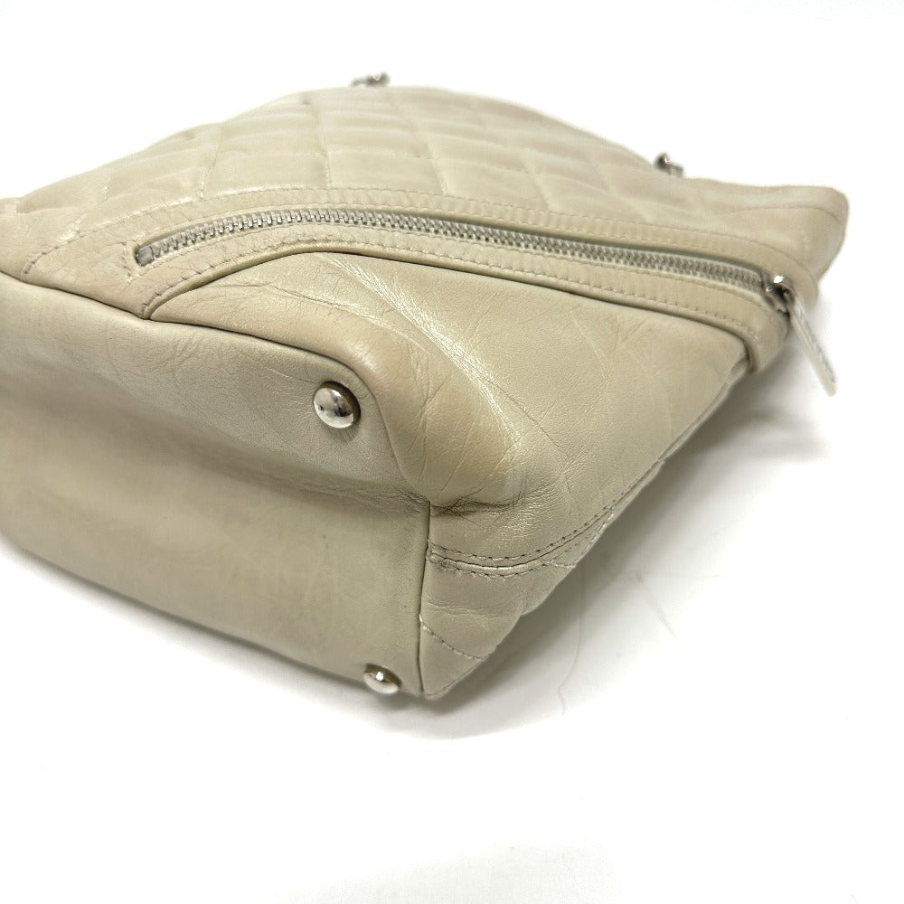 CHANEL Shoulder Bag A34317 leather white Cambon Line Cotton Club CC COCO Mark Women