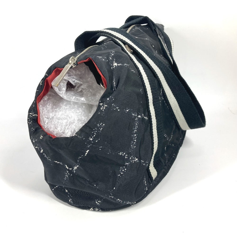 CHANEL Boston Duffel bag Nylon black Old travel line Pet Bag unisex(Unisex)