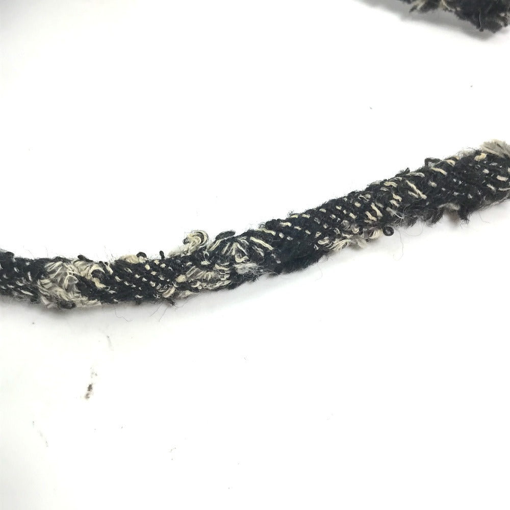 CHANEL hair accessory tweed black Ribbon Ribon Women