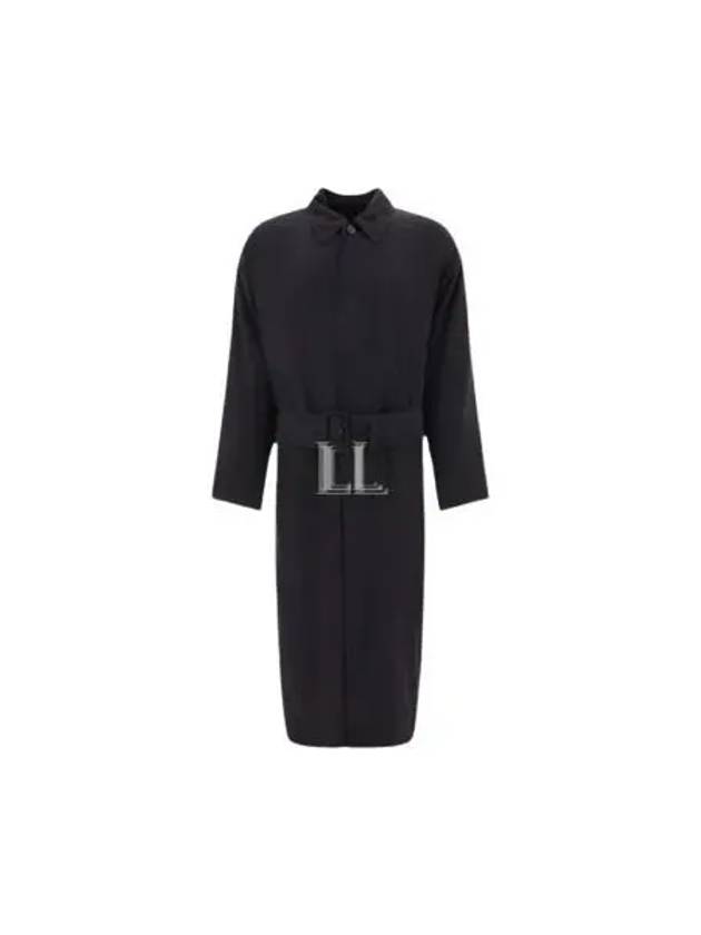 Luxury Balenciaga Trending 2025 Belted Maxi Trench Coat Black