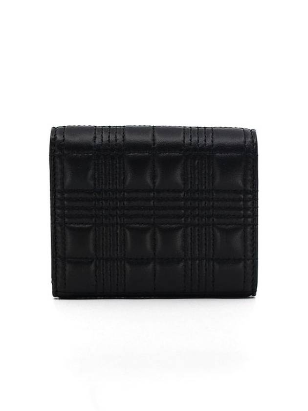 Luxury Burberry Quilted Lambskin Lola Small Half Wallet Black