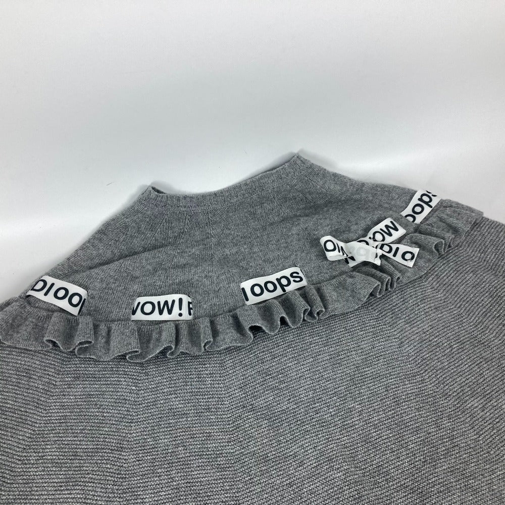 FENDI poncho Wool, Rayon gray logo ribbon frill Women ââ