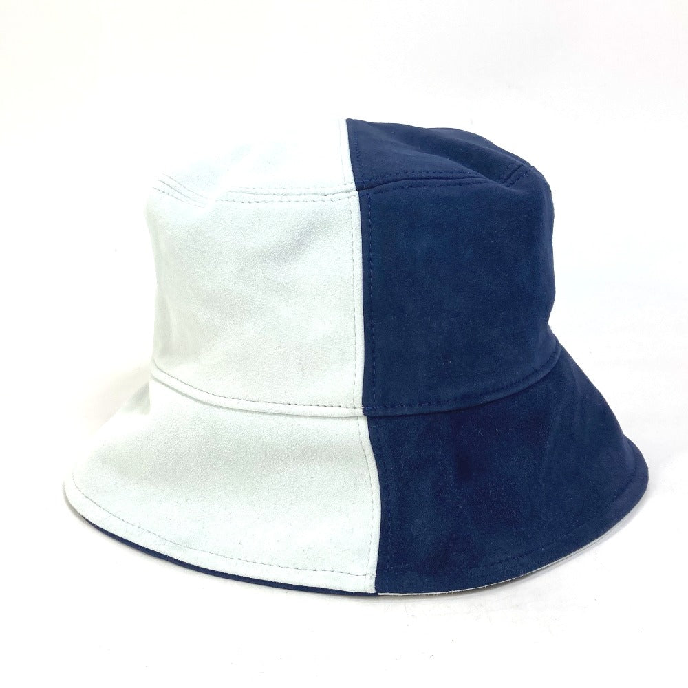FENDI hat FXQ801 Goatskin blue logo bicolor mens 60