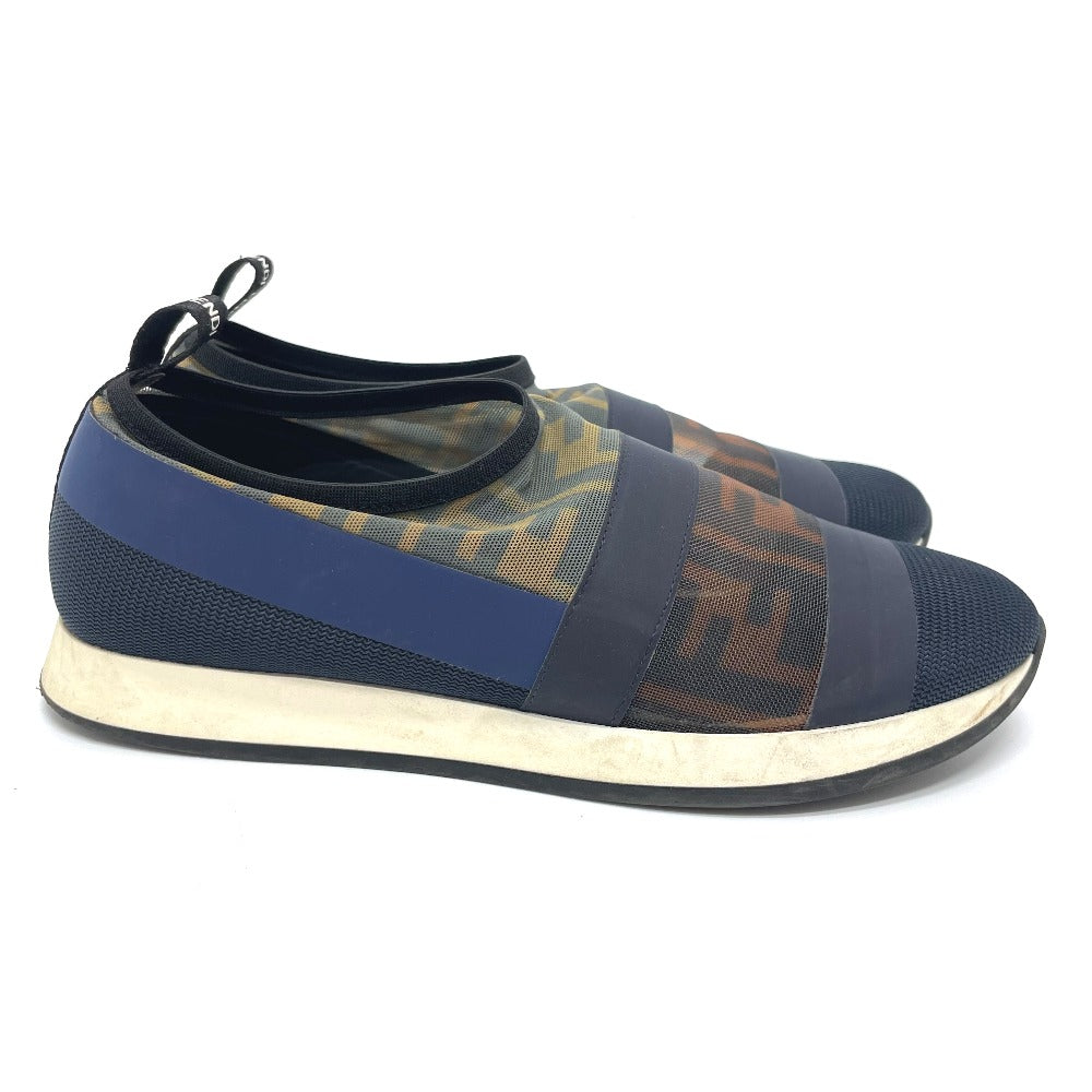 FENDI sneakers mesh Brown x navy Sports Zucca FF Women 35