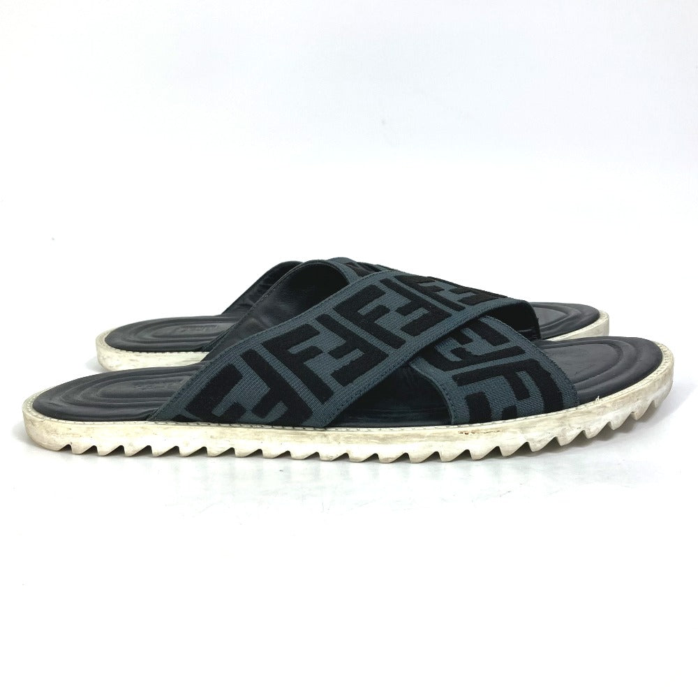 FENDI Sandals 7X1222 Canvas/Leather, Canvas x Leather black Zucca belt mens 7