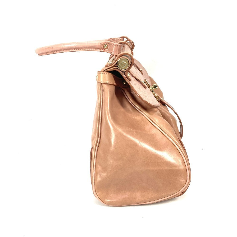 FENDI Tote Bag leather pink Turn lock Women