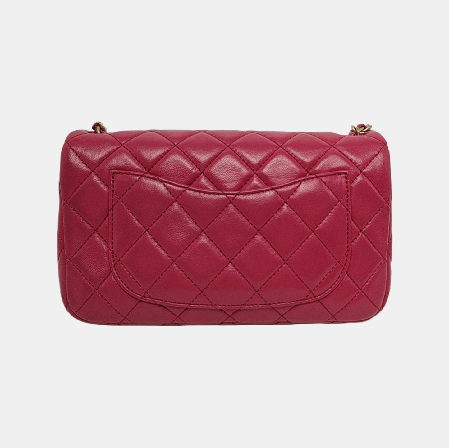 Chanel Classic Flap Rectangular Coco Crush Mini Rose Pink Lambskin Gold Hardware 2020