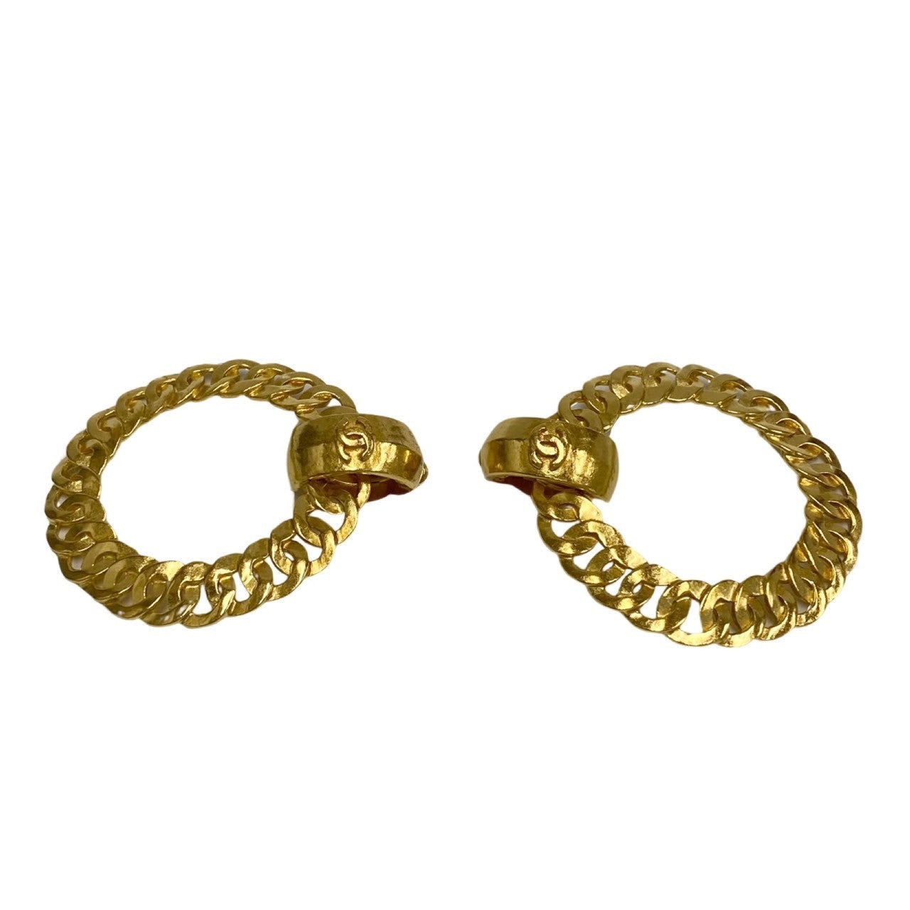CHANEL Earring Gold Plated gold COCO Mark Women