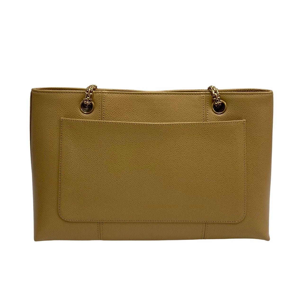 CHANEL Tote Bag leather beige Caviar skin Chain tote Women