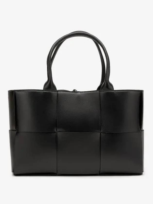 Luxury Bottega Veneta Arco Intrecciato Small Tote Bag Black