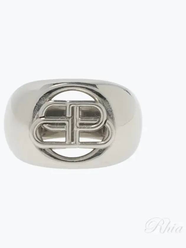 Luxury Balenciaga Trending 2025 BB Signature Bold Ring Silver
